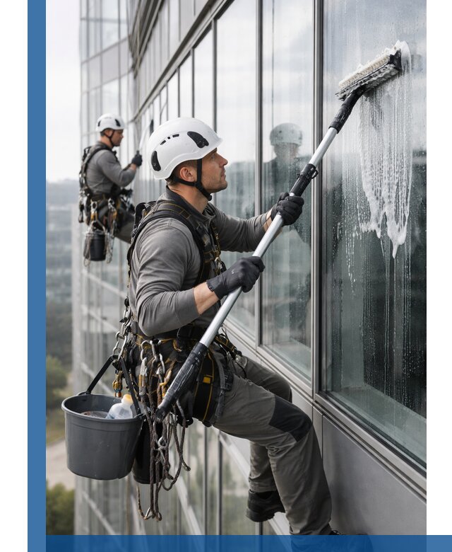 Высотная мойка сплошного остекления с выездом в Волхове