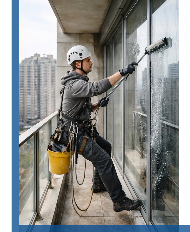 Профессиональная мойка балконного остекления в Волхове