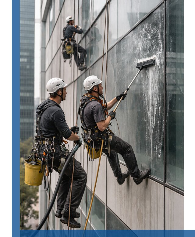 Профессиональная высотная мойка фасадов зданий в Волхове