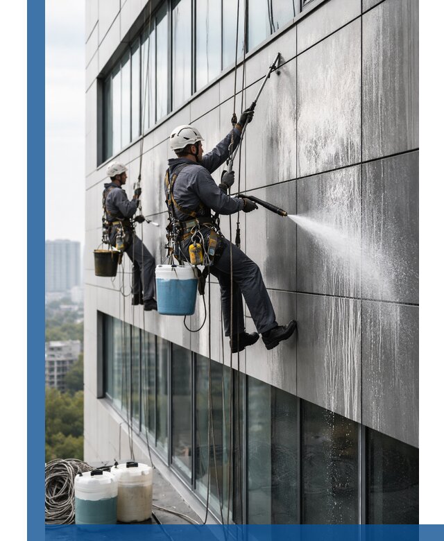 Профессиональная мойка вентилируемых фасадов в Волхове