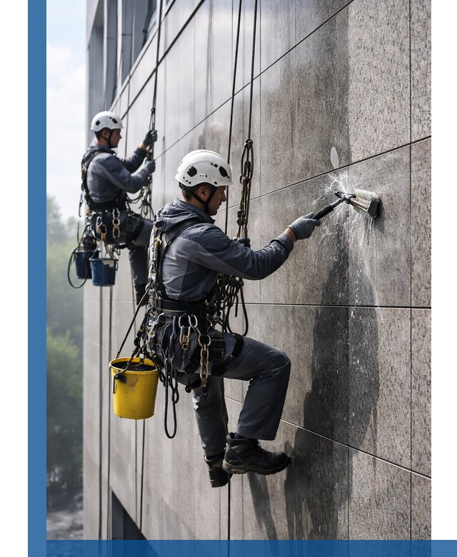 Профессиональная мойка фасада из керамогранита в Волхове