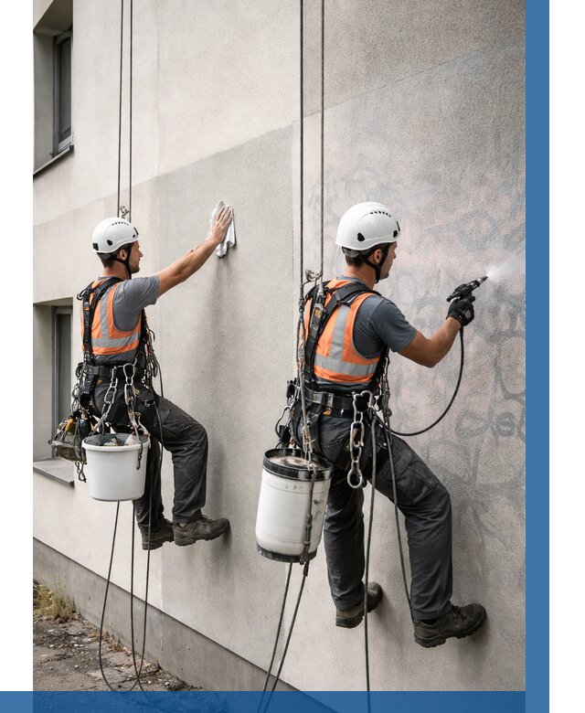 Антиграффити покрытие фасада в Волхове от 628 р. | ВЫСОТНИК-Влх