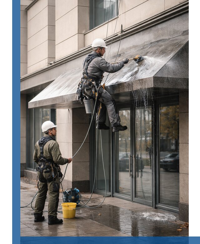 Профессиональная мойка козырьков и навесов в Волхове