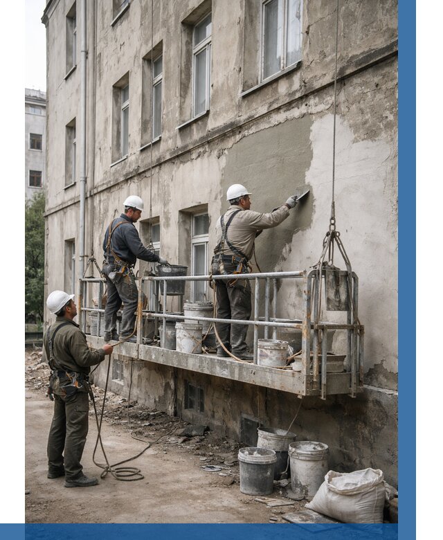 Капитальный ремонт фасада в Волхове от 4397 р. | ВЫСОТНИК-Влх