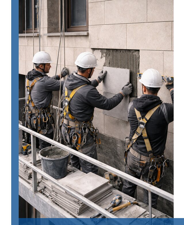 Ремонт облицовки фасада плиткой в Волхове с гарантией