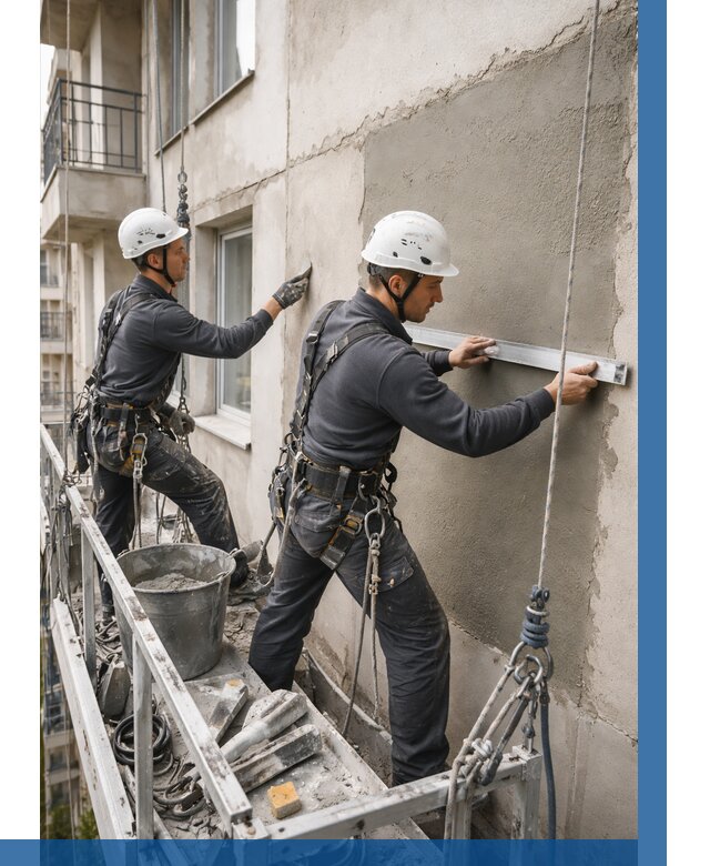 Штукатурка фасада на высоте в Волхове от 942 р. | ВЫСОТНИК-Влх