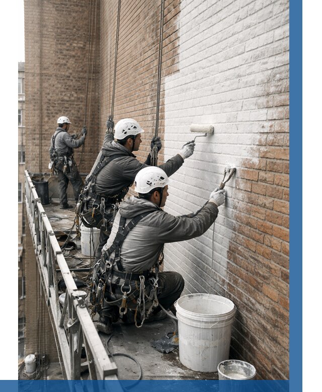 Покраска кирпичного фасада в Волхове от 366 р. | ВЫСОТНИК-Влх