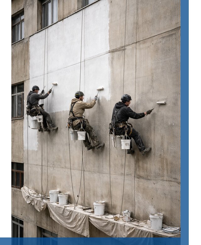 Покраска бетонного фасада в Волхове от 366 р за м2 | ВЫСОТНИК-Влх