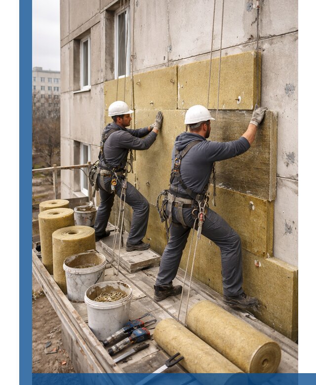 Утепление фасада минватой в Волхове под ключ с гарантией