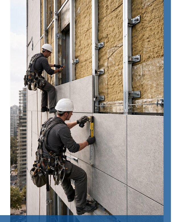 Монтаж вентилируемого фасада в Волхове от 3664 р. | ВЫСОТНИК-Влх