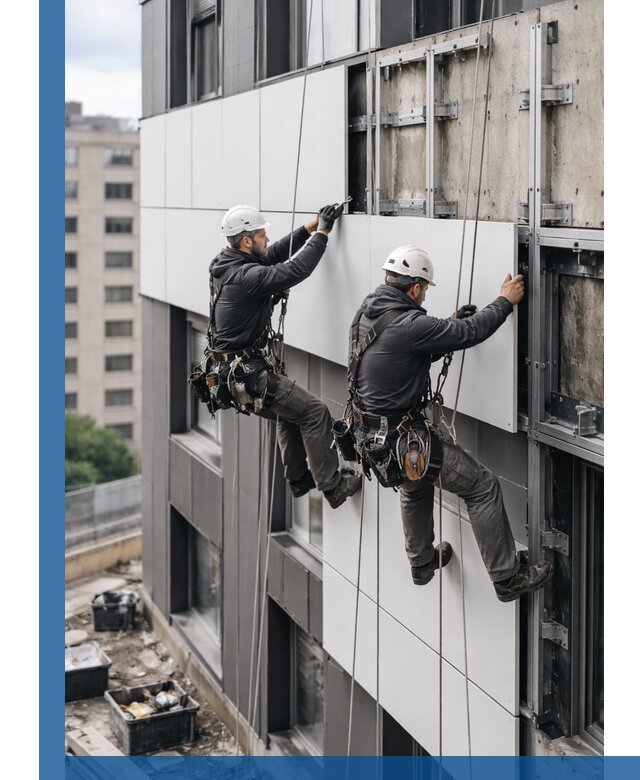 Монтаж композитных панелей фасада в Волхове под ключ