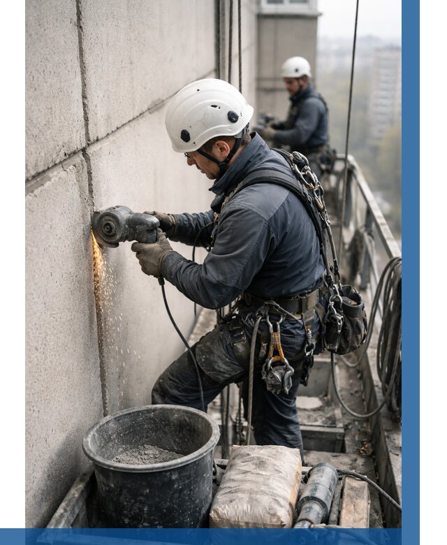 Штробление межпанельных швов в Волхове от 1256 р. | ВЫСОТНИК-Влх