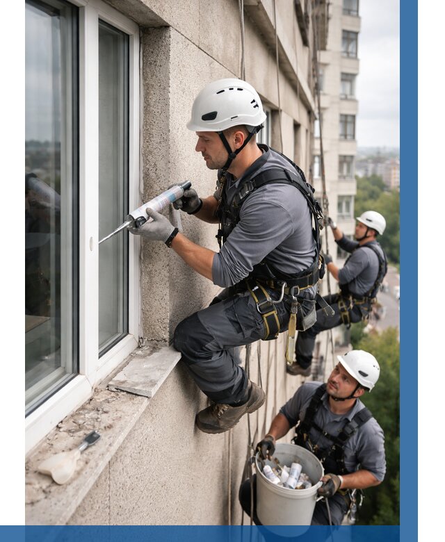 Герметизация оконных швов снаружи в Волхове от 1570 р. | ВЫСОТНИК-Влх