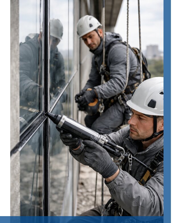 Герметизация витражных швов в Волхове от 680 р. | ВЫСОТНИК-Влх