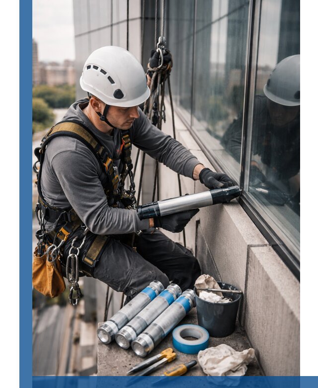 Герметизация стыков витража в Волхове для герметичных фасадов