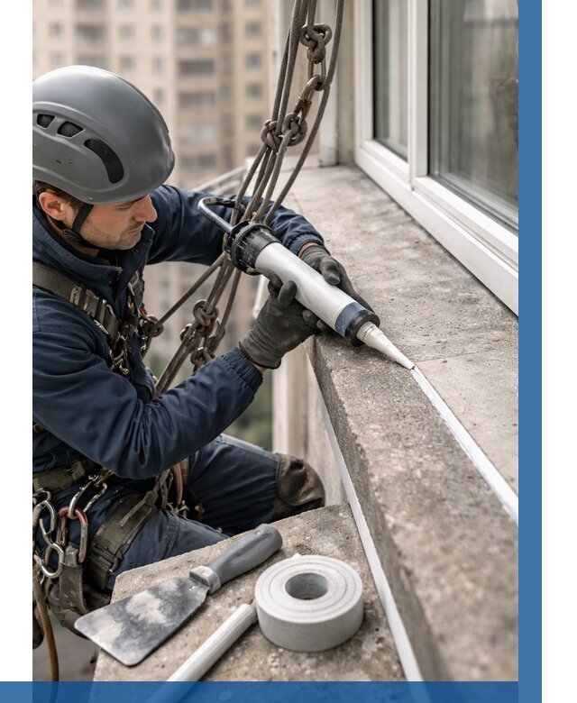 Герметизация балконного козырька в Волхове от 4711 р. | ВЫСОТНИК-Влх