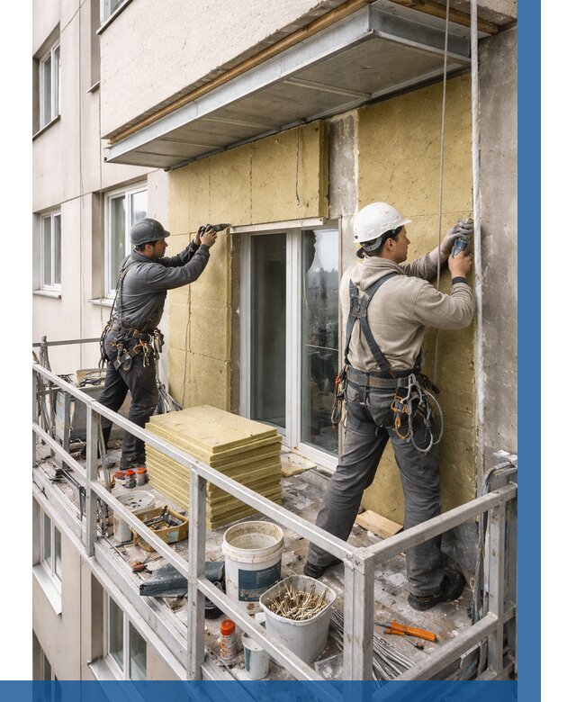 Утепление балкона снаружи в Волхове от 1675 р. под ключ ВЫСОТНИК-Влх