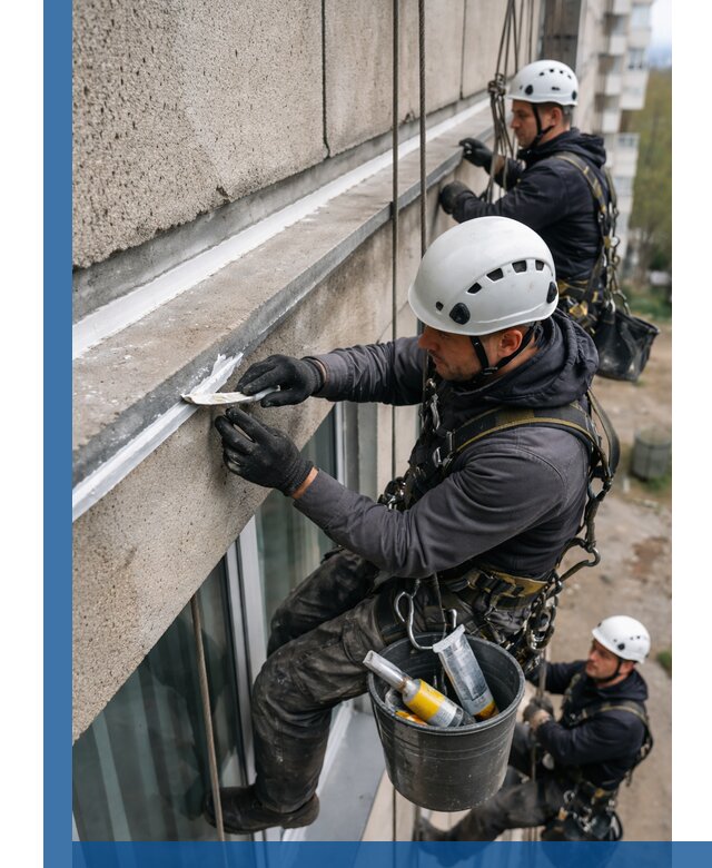 Герметизация примыкания балкона в Волхове под ключ с гарантией