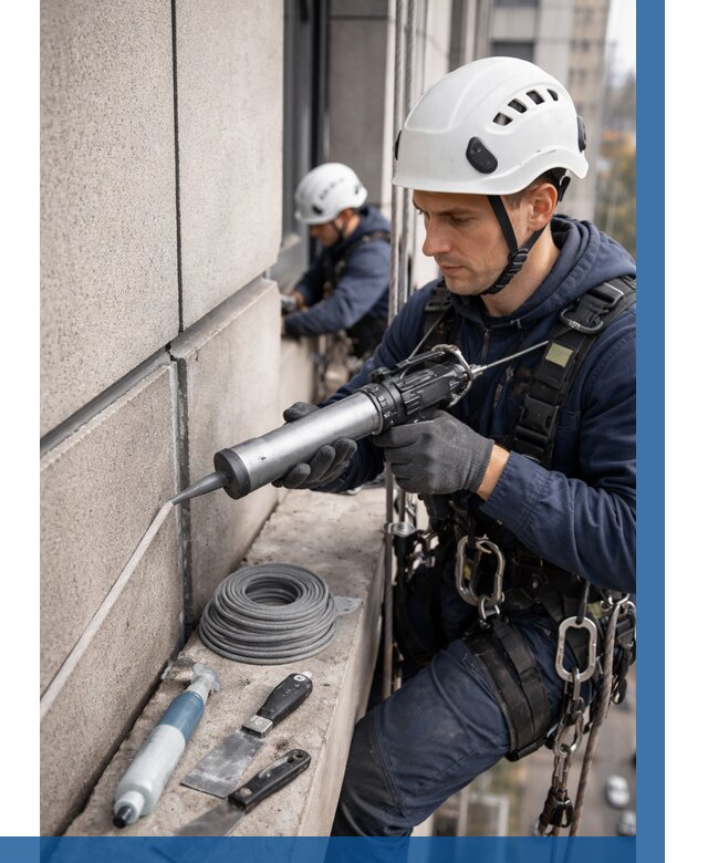 Герметизация деформационных швов фасада в Волхове от 733 | ВЫСОТНИК-Влх