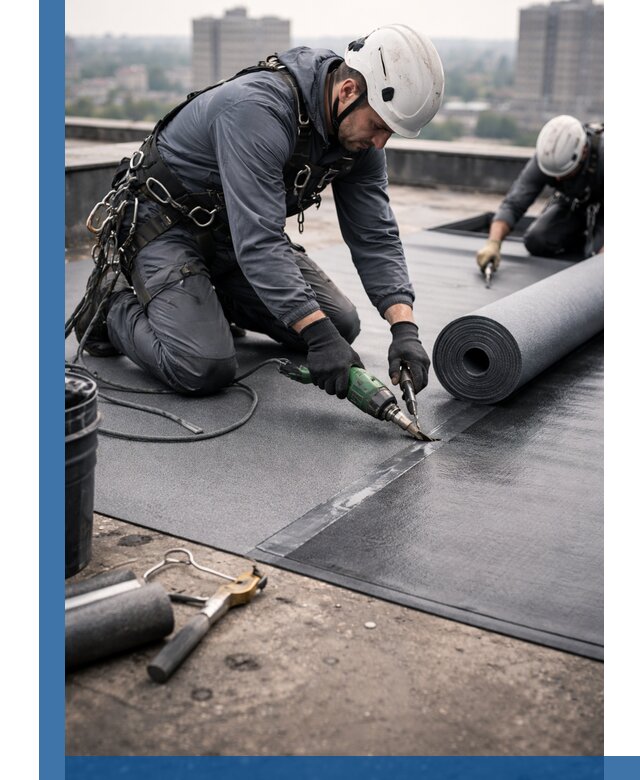 Ремонт мягкой кровли в Волхове с выездом промальпинистов