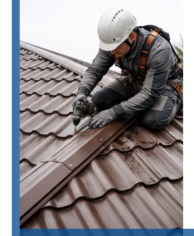 Ремонт металлочерепицы на крыше в Волхове профессионально