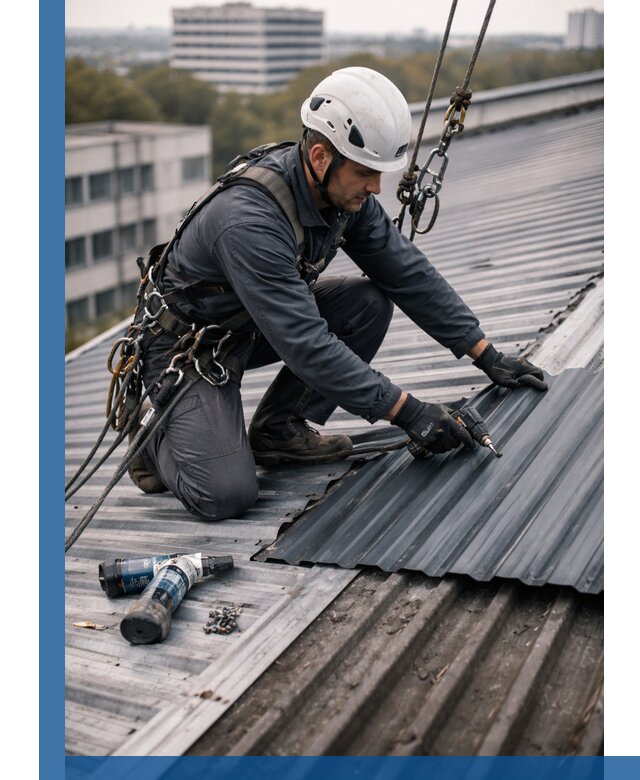 Ремонт профнастила на кровле в Волхове, работы под ключ