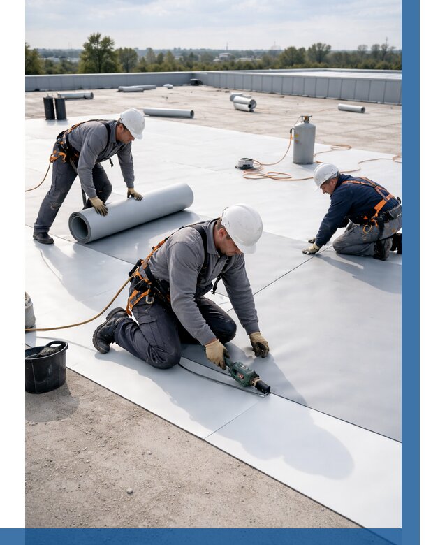 Монтаж мембранной кровли под ключ в Волхове от 1256 р. | ВЫСОТНИК-Влх