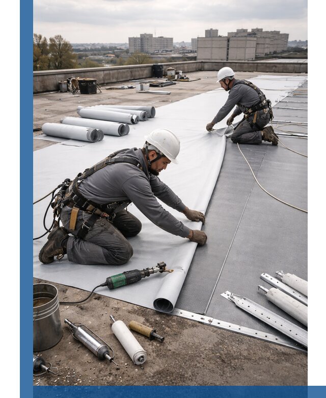 Монтаж мембранной кровли в Волхове для промышленных зданий