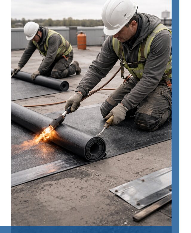 Монтаж наплавляемой кровли в Волхове от 890 р. — ВЫСОТНИК-Влх