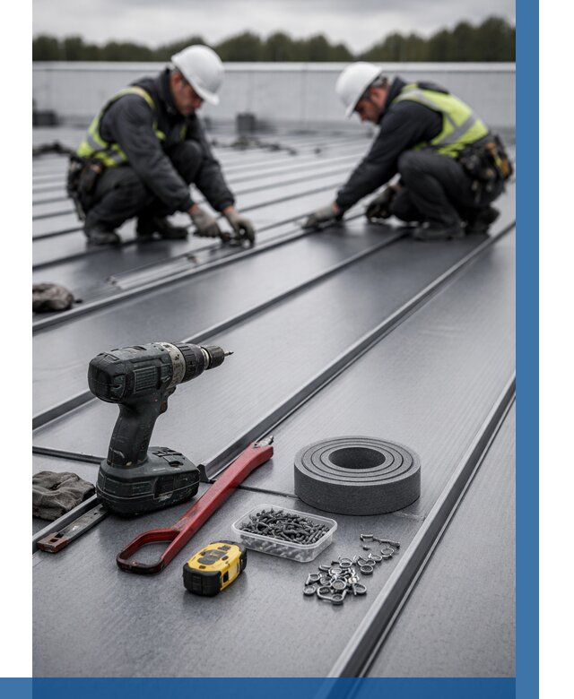 Монтаж фальцевой кровли в Волхове от 1884 р. | ВЫСОТНИК-Влх