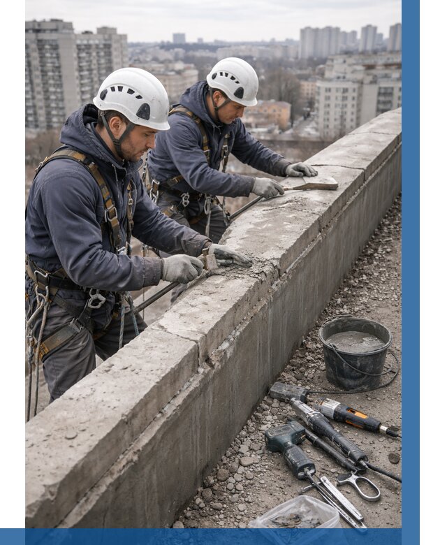 Ремонт парапета на кровле в Волхове от 1570 р. | ВЫСОТНИК-Влх