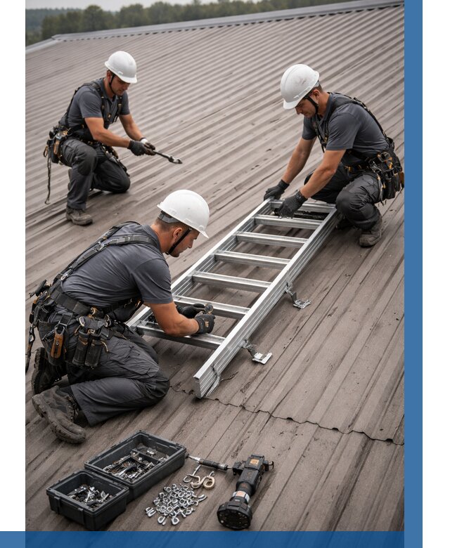 Монтаж кровельной лестницы в Волхове от 4711 р. | ВЫСОТНИК-Влх