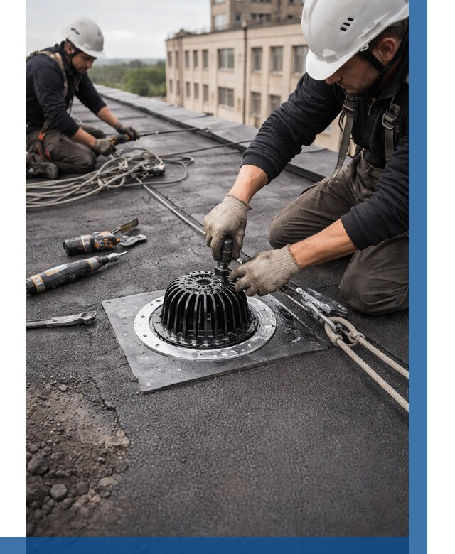 Установка водосточных воронок в Волхове цена от 3664 р. | ВЫСОТНИК-Влх