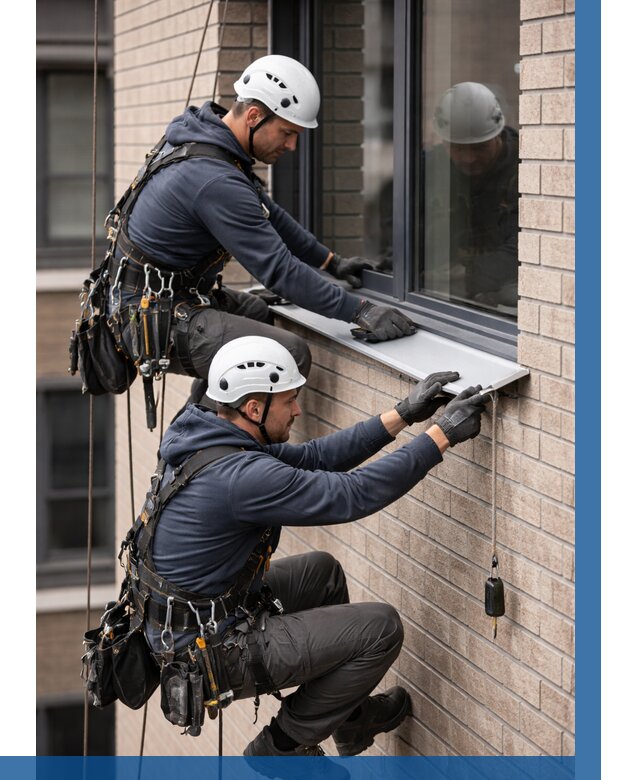 Монтаж оконных отливов под ключ в Волхове от 3664 р. | ВЫСОТНИК-Влх