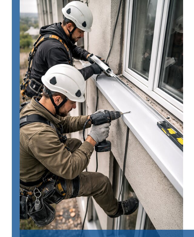 Профессиональный монтаж оконных отливов и отведения воды в Волхове