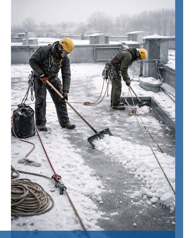 Очистка крыши от снега в Волхове от 7851 р. | ВЫСОТНИК-Влх