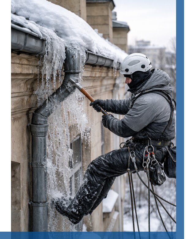 Очистка водостоков от льда в Волхове от 3664 р. | ВЫСОТНИК-Влх