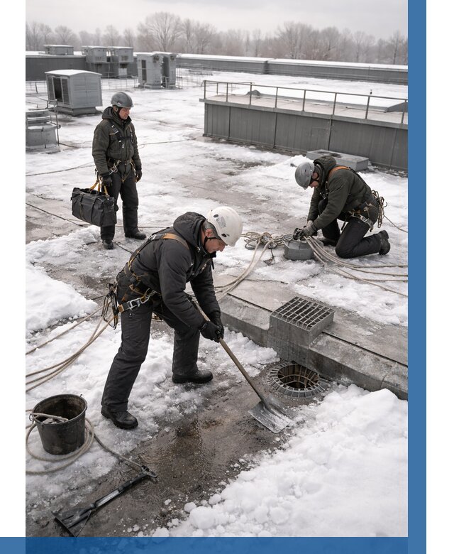 Абонентское обслуживание кровли зимой в Волхове от 8374 р. | ВЫСОТНИК-Влх