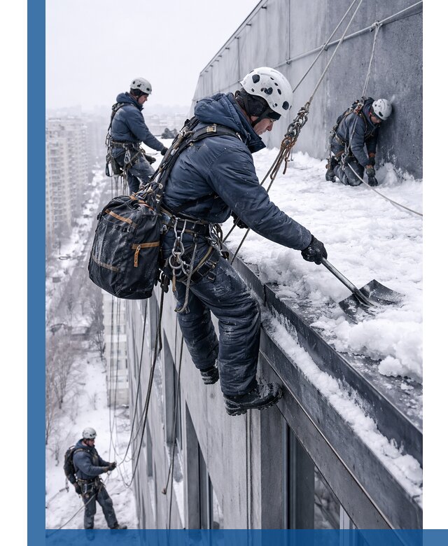 Абонентское обслуживание кровли зимой в Волхове регулярный уход