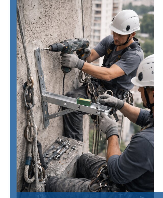 Установка кронштейнов кондиционера и крепежа в Волхове