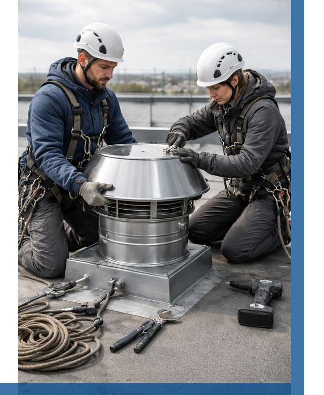 Установка дефлекторов на кровле в Волхове от 4711 р. | ВЫСОТНИК-Влх