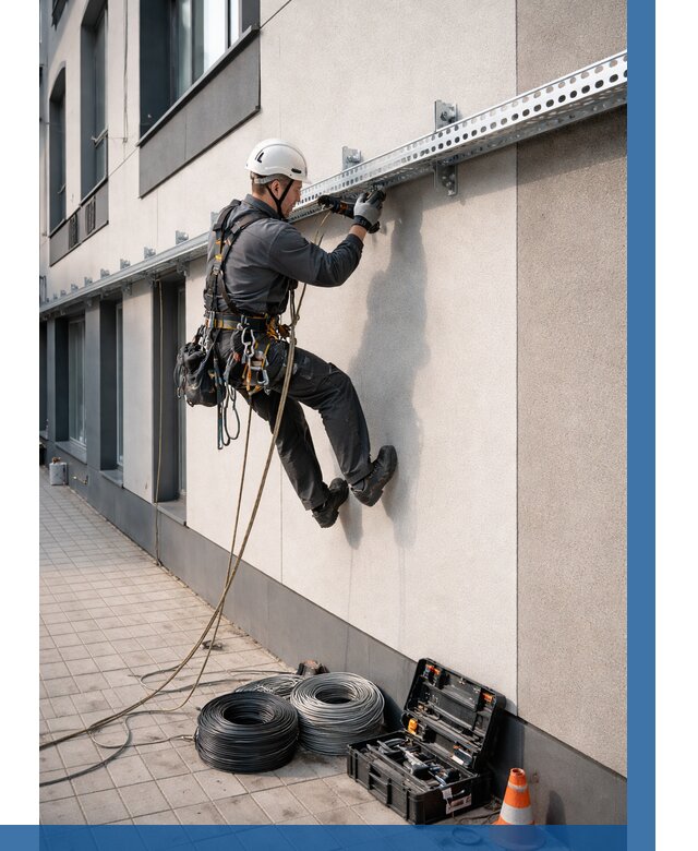 Монтаж кабельных лотков на фасаде в Волхове от 1256 р. | ВЫСОТНИК-Влх