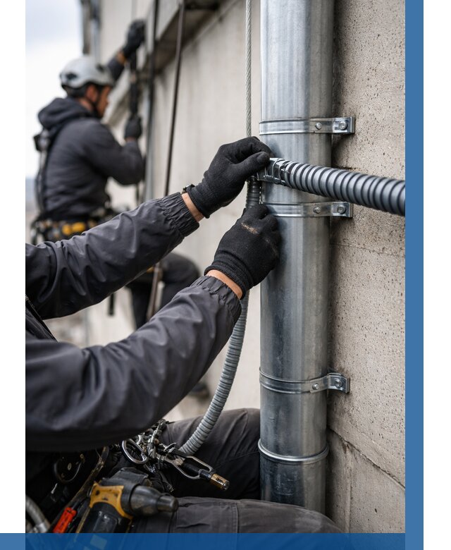 Монтаж гофры для кабеля в Волхове от 314 р. | ВЫСОТНИК-Влх