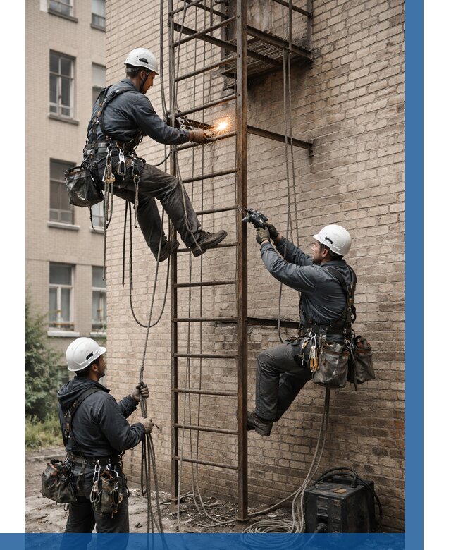 Ремонт пожарной лестницы в Волхове от 7851 р. | ВЫСОТНИК-Влх