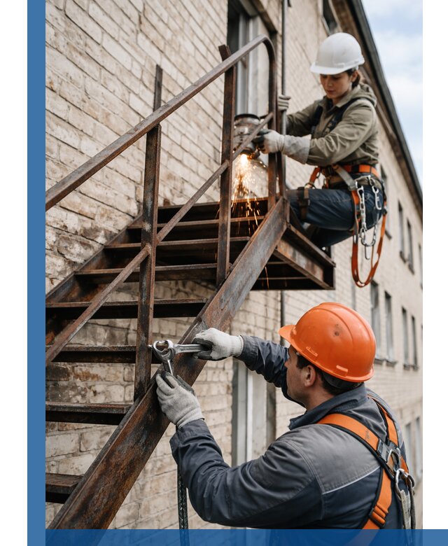 Ремонт и восстановление пожарных лестниц с выездом в Волхове