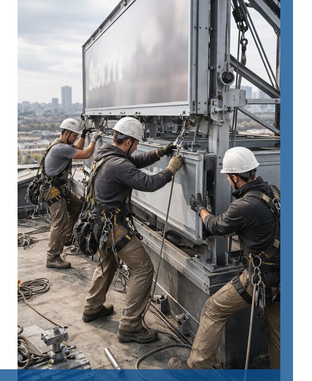 Монтаж крышной рекламной конструкции в Волхове от 62808 р.|ВЫСОТНИК-Влх