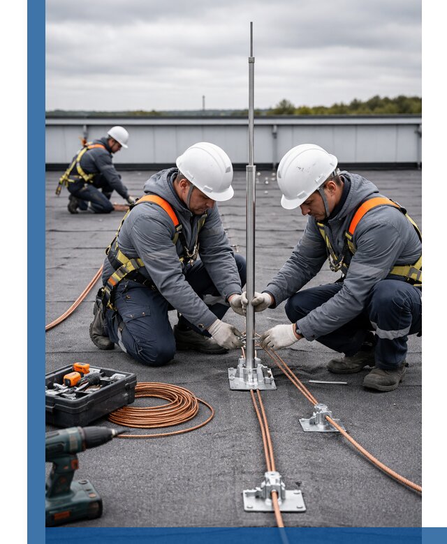 Монтаж молниезащиты на кровле в Волхове под ключ с гарантией