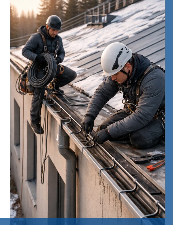 Монтаж греющего кабеля на кровле в Волхове от 471 р. | ВЫСОТНИК-Влх