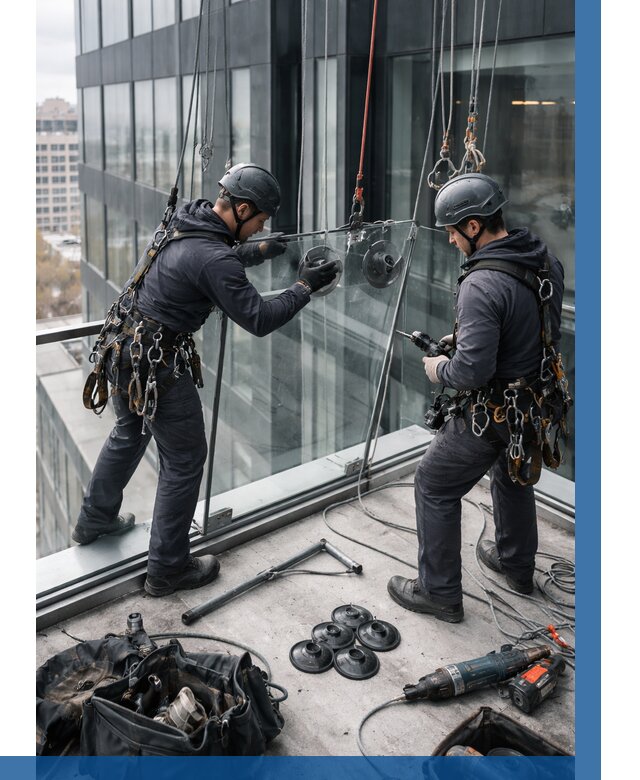 Монтаж стеклянных ограждений в Волхове от 2617 р. | ВЫСОТНИК-Влх