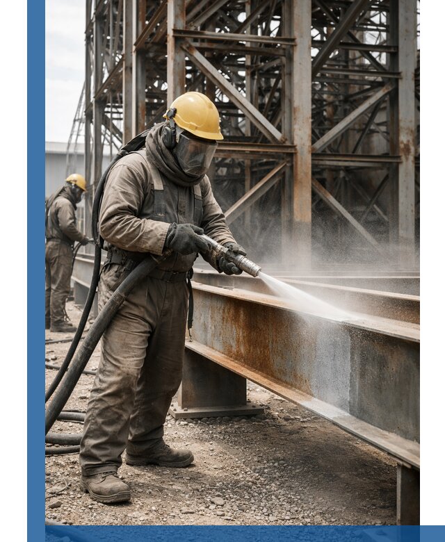 Пескоструйная очистка металлоконструкций в Волхове промышленная